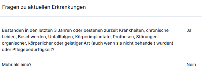 Fragen zu aktuellen Erkrankungen fragen zu aktuellen erkrankungen
