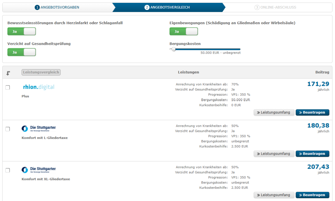 versicherungsvergleich weitere kriterien unfallversicherung ohne gesundheitsfragen