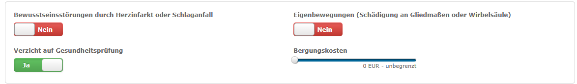 verzicht auf gesundheitspruefung